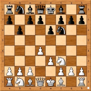 Chess Amateur Ted Castro makes another pawn move. "Try and make as few pawn moves as possible in the opening."