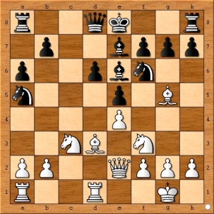 Black really should have castled here. Developing the queenside bishop could have waited a move or two.