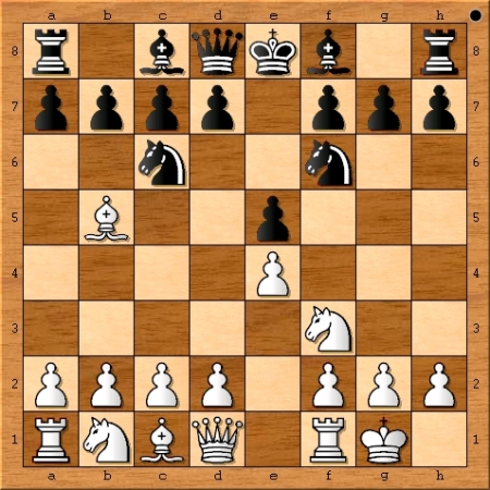 The position after Magnus Carlsen castles on move 4.