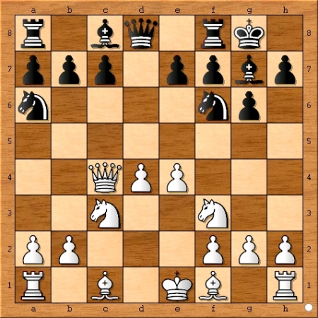 Position after Magnus Carlsen plays 7... Na6.